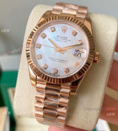 Swiss Faux Rolex Datejust 31mm All Rose Gold President Bracelet